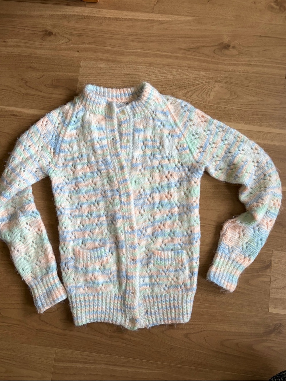 HANDMADE Pastel Knit Sweater Cardigan